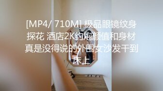 [MP4/ 710M] 极品眼镜纹身探花 酒店2K约炮颜值和身材真是没得说的外围女沙发干到床上